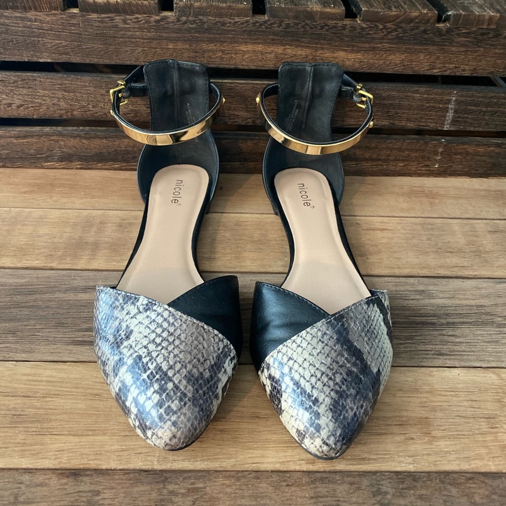 Nicole Sandals with Snake Skin Design